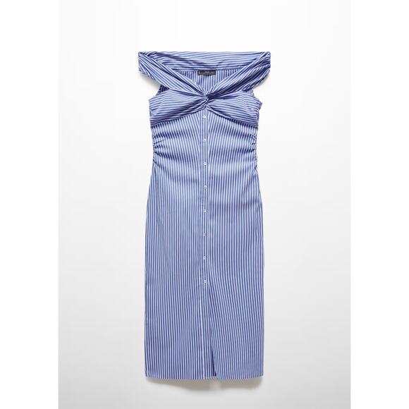 RARE!!! MANGO Off-the-Shoulder Midi Dress NWT - Picture 16 of 16